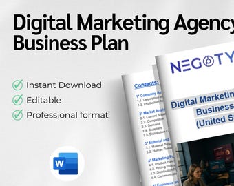 Digital Marketing Agency Business Plan Editable