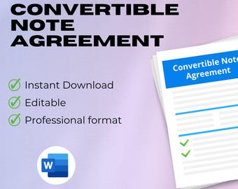 Convertible Loan/Note (EU-Friendly) Template Editable Word Contract