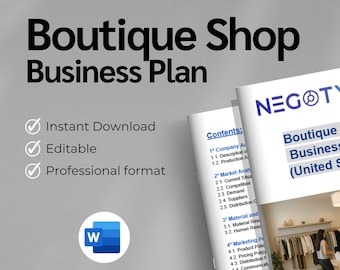 Boutique Shop Business Plan Editable