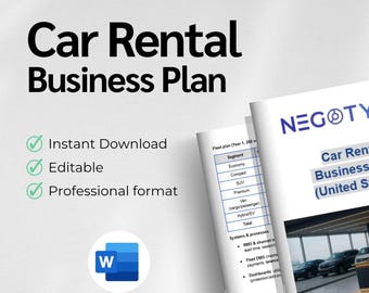 Car Rental Business Plan Editable
