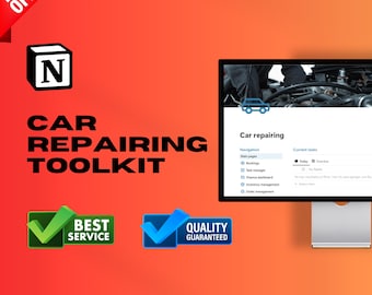 2025 Notion Template for Car Repair Business - Repair Service Business, Small Car Repair Shop, Workshop Business