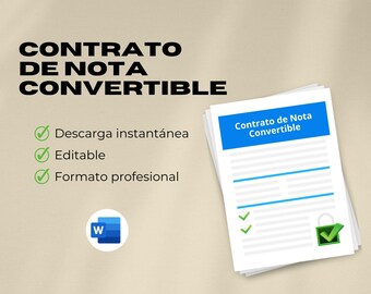 Contrato de Nota Convertible – Plantilla Editable en Word
