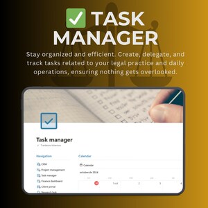 May include: A screenshot of a task manager app interface with a calendar view. The calendar is for October 2024 and shows the dates 1st to 4th. The app also has a navigation menu with options for CRM, project management, task manager, finance dashboard, client portal, and research hub.