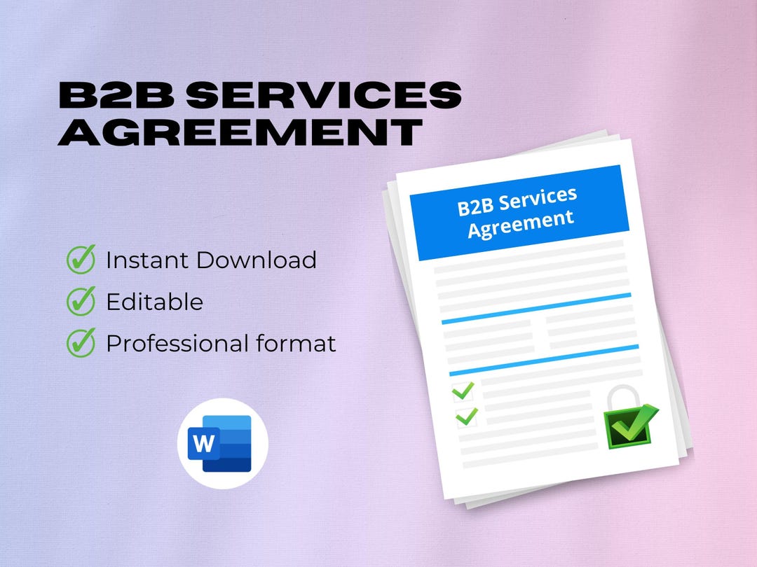 B2b Contract.pdf B2B Service Agreement Template – Editable Word Contract - Etsy