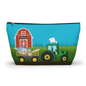 Bolsa de suministros para diabéticos con forma de tractor para niños, bolsa de insulina personalizada con base en T, organizador para diabéticos personalizado, bolsa médica para niños, estuche para insulina