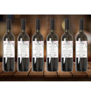 Wedding Milestone Wine Labels