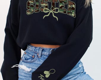 Personalized Army Sister Sweatshirt, Custom Name Military Sister Sweater