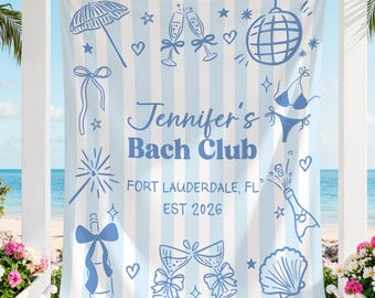 Custom Bachelorette Banner, Personalized Bachelorette Party Tapestry, Beach Bachelorette Photo Backdrop, Coastal Bachelorette Party Decor
