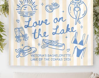 Love On The Lake Bachelorette Party Banner, Lake Bach Party Tapestry, Lakeside Bachelorette Weekend Backdrop,