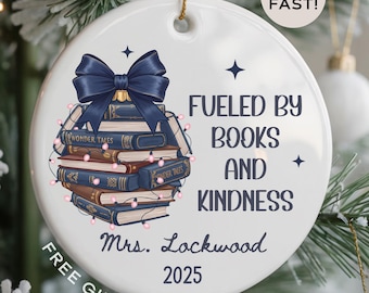 English Teacher Ornament, Personalized Teacher Gift, Book Lover Christmas Ornament, Custom Reader Keepsake, Educator Appreciation Gift -M144