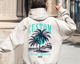 Custom Beach Hoodie for Summer Vacation, Family Beach Trip Hoodie, Oversized Hoodie Beachy Sweatshirt Custom Beachy Hoodies Beach Sweatshirt