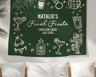 Final Fiesta Bachelorette Banner, Margarita Bach Party Backdrop. Mexico Party Bachelorette Sign