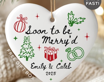 Personalized Engagement Christmas Ornament, Newly Engaged Gift - M153