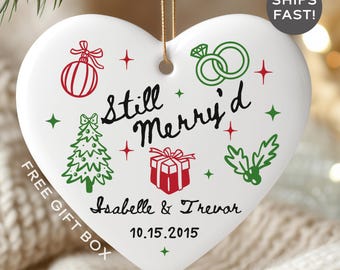 Christmas Anniversary Ornament, Personalized Wedding Anniversary Keepsake - M154
