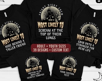 Haunted House Group Shirts Most Likely To Halloween Matching Family Shirts Funny Halloween Group Tshirts, Matching Trick-or-Treating Shirts