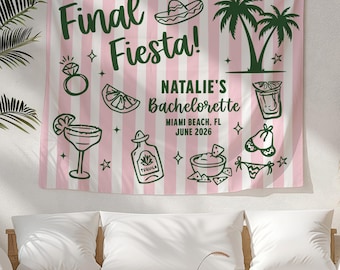Final Fiesta Bachelorette Banner, Margarita Bach Party Backdrop. Mexico Party Bachelorette Sign