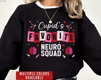 Valentine Neuro Sweatshirt, Neuro Squad Vday Crewneck Pullover, Neurology Dept Sweater, Neuro ICU Holiday Apparel, Neuro V-day Sweatshirt