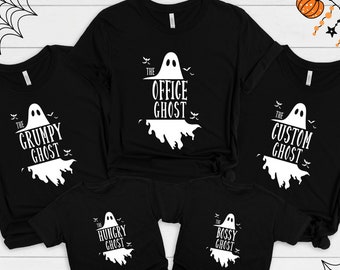 Custom Ghost Shirt, Funny Matching Halloween Tshirts, Black Halloween Group Shirts, Halloween Family Matching, Fun Halloween Group Tshirts