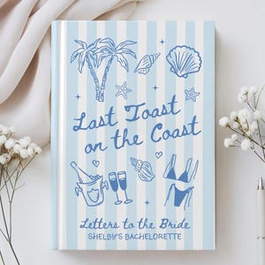 Letters to the Bride Beach Bachelorette Party Memory Book, Letters to the Bride Gift, Custom Journal Gift for Bride, Bachelorette Guest Book