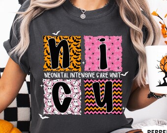 NICU Nurse Shirt, Comfort Colors Halloween Nurse Tshirt, Neonatal ICU Halloween Shirt, NICU Staff Halloween Tee, Gift for Nicu Nurse