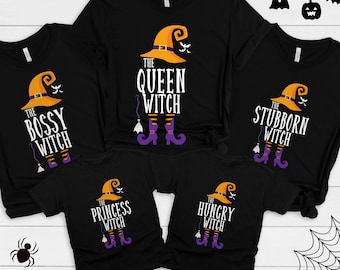 Custom Witch Shirt, Funny Matching Halloween Costume, Funny Halloween Shirt for Groups, Halloween Family Matching, Fun Halloween Group Shirt