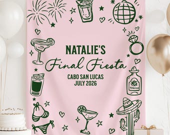 Final Fiesta Bachelorette Banner, Margarita Bach Party Backdrop. Mexico Party Bachelorette Sign
