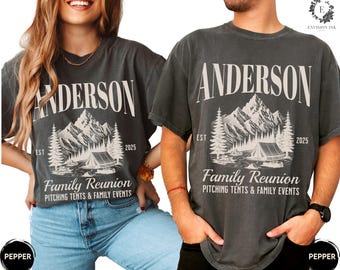 Family Reunion Shirts, Mountain Vacation T-shirts, Family Camping Trip Tee, Family Vacation Tees Custom Location Custom Name Camping Shirt