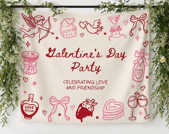 Galentines Day Decorations, Valentines Day Party Banner, Valentine bachelorette Sign