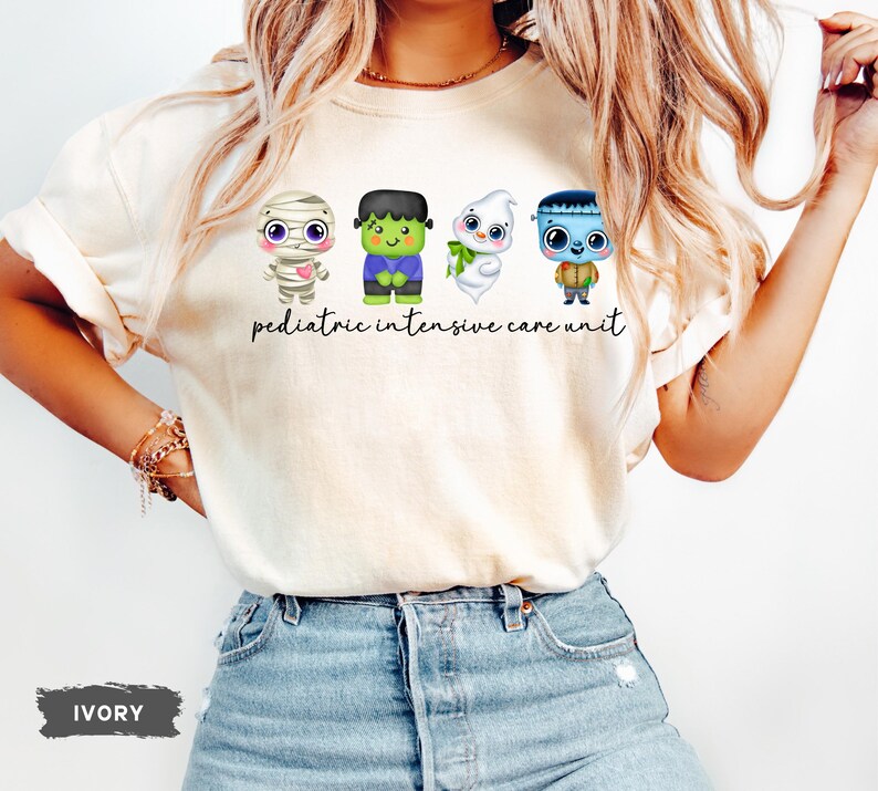 PICU Nurse Halloween Shirt, Pediatric Intensive Care Unit Halloween Tee, Comfort Colors Halloween Tshirt for Pediatric Nurse Gift Cute imagem 7