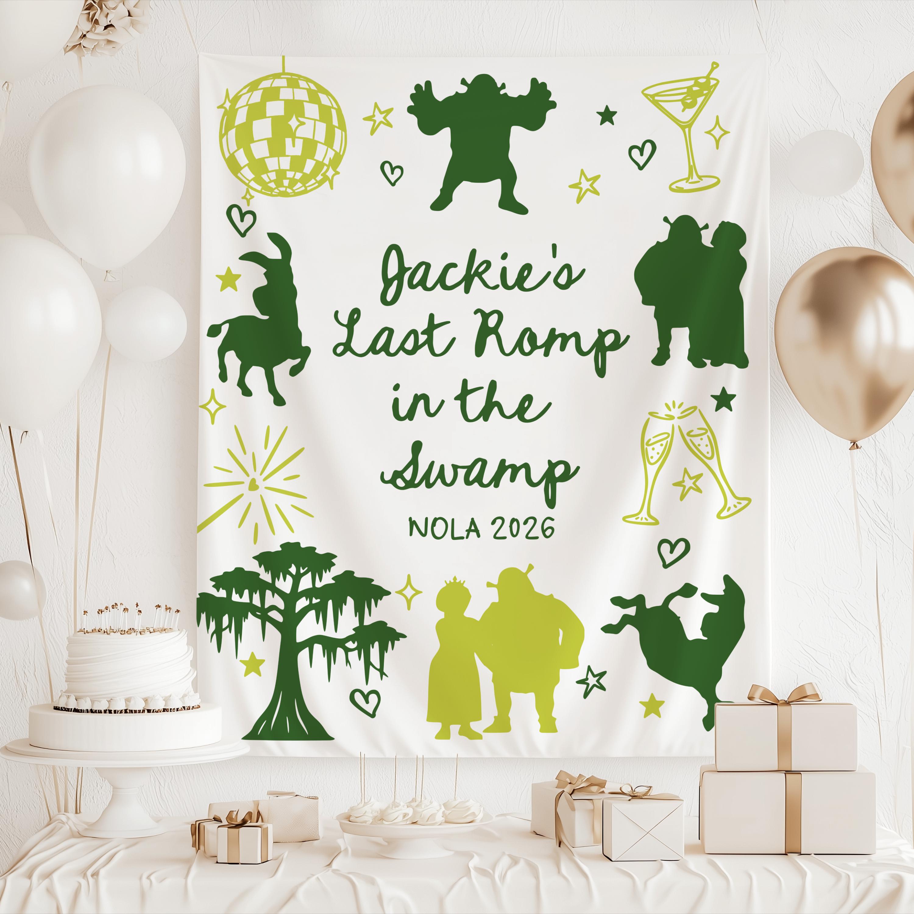 Last Romp in the Swamp Bachelorette Party Banner, Ogre Bachelorette ...