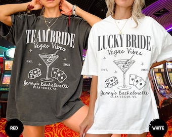 Las Vegas Bachelorette Shirt, Retro Casino Bachelorette Party Shirts, Bridesmaid Girls Trip, Bridal Party Gifts, Custom Vegas Wedding Favors