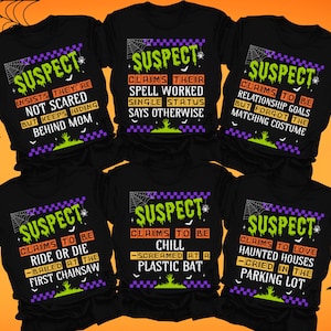 Halloween Party Shirt, Funny Halloween Group Shirt, Matching Halloween Tshirt, Haunted House Group Tee, Halloween Family Shirt, Suspect Tee