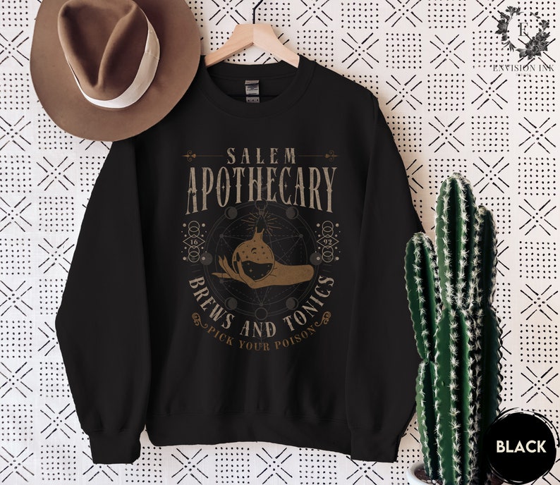 Salem Witch Hoodie, Witches Halloween Hoodie, Salem Witches Crewneck, Salem Hoodie, Salem 1692 Hoodie, Apothecary Gothic Halloween Sweater image 3