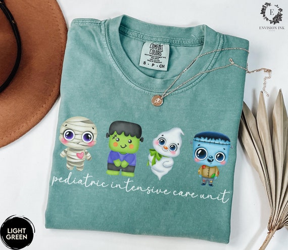 PICU Nurse Halloween Shirt, Pediatric Intensive Care Unit Halloween Tee, Comfort Colors Halloween Tshirt for Pediatric Nurse Gift Cute