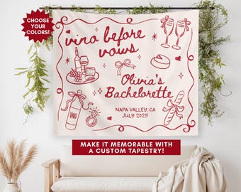 Wine Bachelorette Banner, Bachelorette Party Decor, Custom Party Backdrop, Personalized Bachelorette Sign, Napa Valley Winery Bachelorette