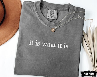 Comfort Colors It is What it is Shirt, Minimalist Quote T-shirt, Everyday Life Tee