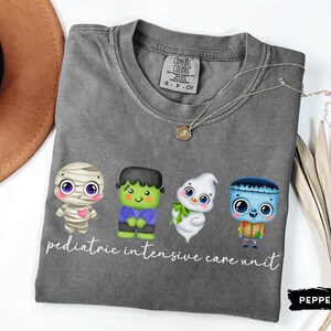 PICU Nurse Halloween Shirt, Pediatric Intensive Care Unit Halloween Tee, Comfort Colors Halloween Tshirt for Pediatric Nurse Gift Cute imagem 5