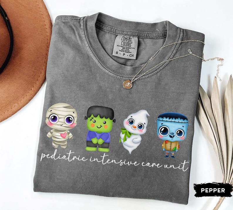 PICU Nurse Halloween Shirt, Pediatric Intensive Care Unit Halloween Tee, Comfort Colors Halloween Tshirt for Pediatric Nurse Gift Cute imagem 5