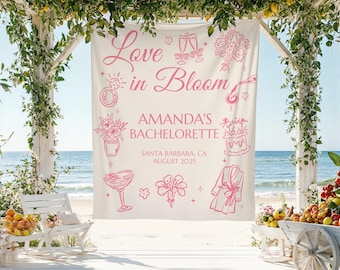 Bachelorette Banner, Bridal Shower Banner, Garden Party Decor, Floral Bachelorette Sign, Bachelorette Party Decor, Bridal Shower Backdrop
