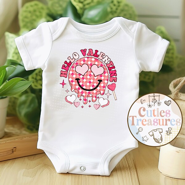 Png Baby Groovy Hello Valentine Baby Girl, Baby Bodysuit, Digital file,Baby Bodysuit Clothes,Baby Gifts, Groovy Baby Valentine, Baby Clothes