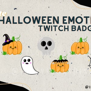 Six (6) Hand-Drawn HALLOWEEN Emotes | Twitch | Discord | YouTube | Streaming | Cute Halloween Emoji Emote Pack