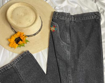 Black Rare Sample 27"x35" Dead Stock Roper Bareback jeans NFR Rockies 90s country 80s vintage denim Western Rodeo Vintage mom jeans