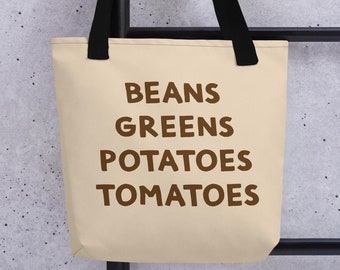 Bohnen Greens Potatoes Tomatoes Tragetasche - Thanksgiving Einkaufstasche