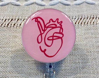 Anatomic Heart Badge Reel: Cardiology Nurse Gift