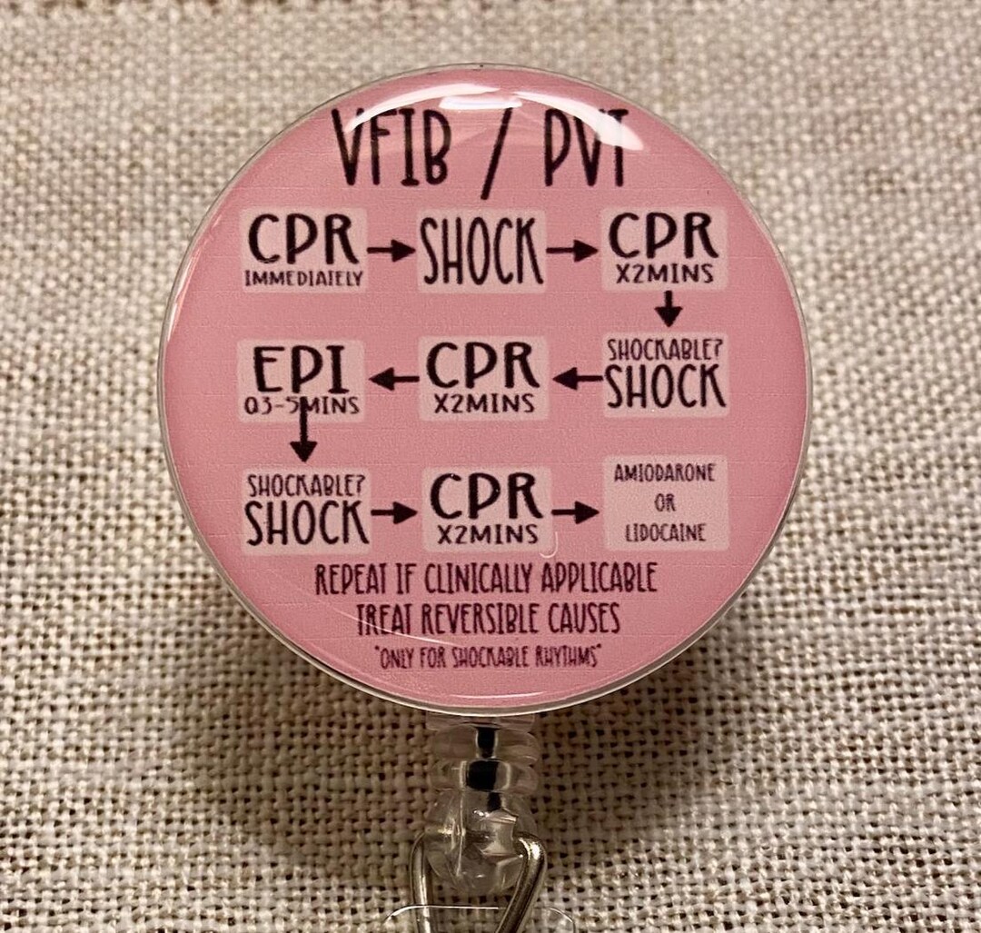 ACLS Algorithm Badge Reel: Code Blue, VFIB, Pvt - Etsy