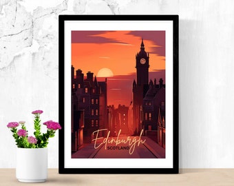 Edinburgh Printable Wall Art, Edinburgh Print, Scotland Travel Print, Poster Print, Digital Download