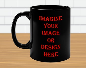 Personalized Photo Mug, Personalized Black or White Ceramic Mug 11oz. Photo Mug, Customizable Mug, Mother's Day Gift, Valentine's Day Gift