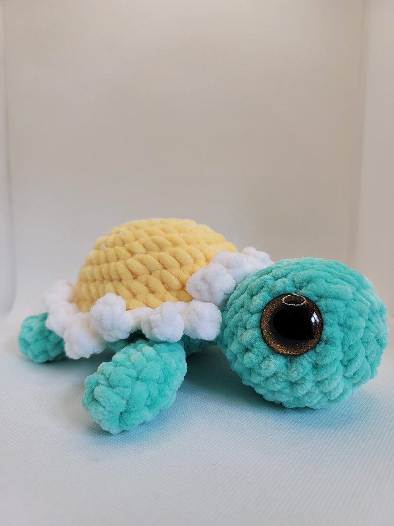 Crochet Sea Turtle, Crochet Pink Turtle, Amigurumi Lavender and Green Turtle, Flower Plushie Sea turtle, Crochet plushie turtle image 4