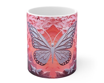 3D Butterfly Mug, Valentine's Gift, Mother's Day Gift, Birthday Gift, Housewarming Gift
