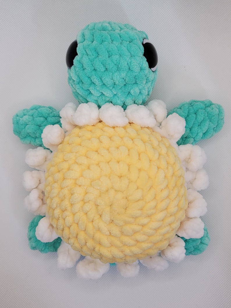 Crochet Sea Turtle, Crochet Pink Turtle, Amigurumi Lavender and Green Turtle, Flower Plushie Sea turtle, Crochet plushie turtle image 5